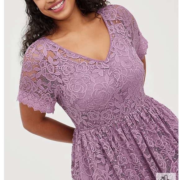 💜Torrid Purple Lace Skater Dress - Picture 3 of 8